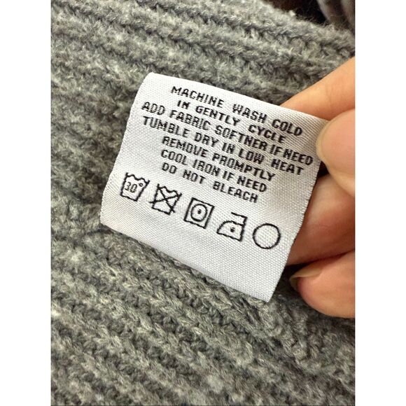 The Beach People The Twin Palms Grey Ribbed Cardigan Sweater M L - Picture 11 of 11